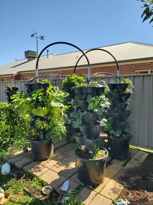 Single 3 Tier Extra Large Verandah Planter - Charcoal